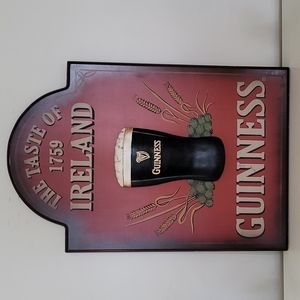 Official Guinness Wood Sign with 3-D glass